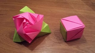 How To Make an Origami Magic Rose Cube Valerie Vann [upl. by Mixie]