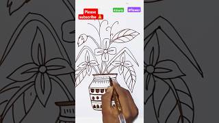 Flower vase drawing easy  art drawing sketch ytshorts [upl. by Xet]