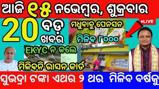 today morning News Odisha 15 November 2024subhadra yojana online apply odianews subhadratanka [upl. by Bale101]