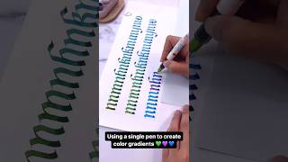 Parallel Pen Color Gradient blackletter calligraphy penmanship gothic handwriting fountainpen [upl. by Ecaj]