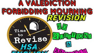 HSA ENGLISH  REVISION  A VALEDICTION FORBIDDING MOURNING [upl. by Damicke]