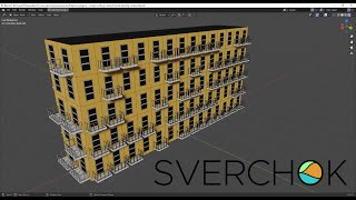 Simple procedural building creation  Sverchok [upl. by Judus976]