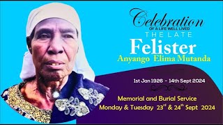 CELEBRATING THE LIFE OF Felister Anyango Elima Mutanda 1926  2024 [upl. by Lesley]