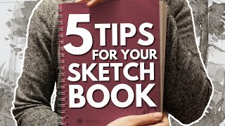 5 Tips for Your Sketchbook  small sketchbook tour [upl. by Ahsilrae]