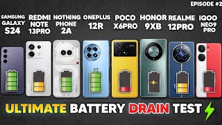 Nothing Vs Samsung Vs POCO Vs Redmi Vs Honor Vs OnePlus Vs realme  Ultimate Battery Drain Test [upl. by Calise]