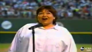 Roseanne Barrs Off Key National Anthem Performance [upl. by Kalfas]