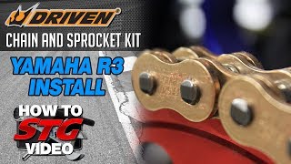 1517 Yamaha R3 Motion Pro Chain Tools amp Driven Chain amp Sprocket Install  Sportbiketrackgearcom [upl. by Oniram]