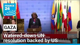 Other countries now unhappy with watereddown UN resolution backed by Washington • FRANCE 24 [upl. by Ahseinek]