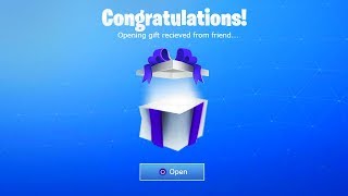 NEW OPENING A GIFT IN FORTNITE What Happens Next [upl. by Airdnax]