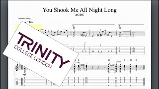 You Shook Me All Night Long Trinity Grade 3 Guitar [upl. by Esorbma]