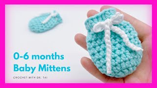 【EP98】 TRY IT Crochet Baby Mittens 06 Months  DIY [upl. by Neelyk687]