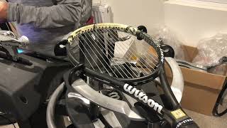 How to restring a Wilson Hyper Hammer tennis racquet [upl. by Karry142]