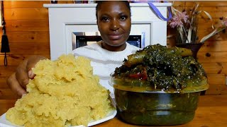 Cook and Eat With Me delicious afang soup with swallow [upl. by Eniledgam386]