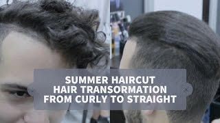 Disconnected Undercut  Hair transformation  From Curly To Straight  Mens Hair July 2016 [upl. by Sregor]