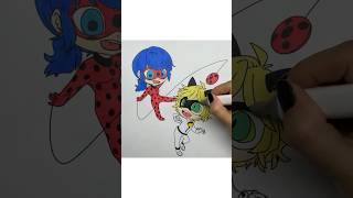 REVERSE Coloring Miraculous Ladybug amp Cat Noir reverse coloring miraculous coloringtime markers [upl. by Nail]