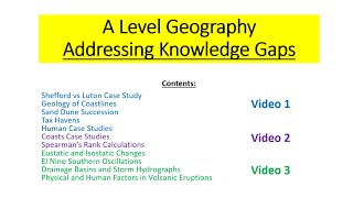 A Level Geography  Addressing Knowledge Gaps Part 3 [upl. by Adnahsed]