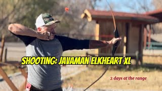 Shooting and short review of the Javaman Archery Elkheart XL LONGBOW [upl. by Bazar]