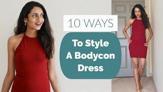 10 Different Ways To Style A BODYCON DRESS  1 Dress 10 Styles  Himani Aggarwal [upl. by Dreeda]