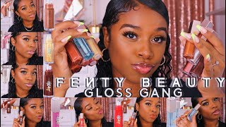 Fenty Gloss Bomb Tryon Lip Swatches  New Fenty Ice Gloss Bomb 🧊 [upl. by Larok998]