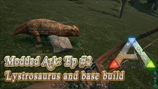 Ark Survival Evolved  Lystrosaurus tame and base build Ep 2  The Center Gameplay [upl. by Laryssa]