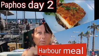 PAPHOS DAY 2  DAYTIME WALK TO HARBOUR  BEST MEAL SO FAR IN CYPRUS [upl. by Anauqahc]