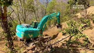 Forest Duty Kobelco Excavator In Acton  New Road Construction at the Hills Summit Our Adventure [upl. by Ragnar493]