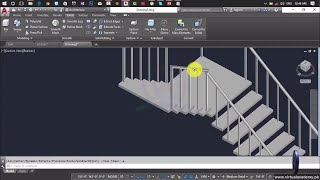 How to build Stairs in AutoCAD  3D stair  Round stair  3D House modeling  Lesson 74 [upl. by Branca]