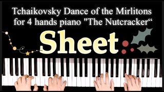 🎹Tchaikovsky 🎵 Dance of the Mirlitons for 4 hands piano quotThe Nutcrackerquot🎄Christmas Song Piano 🎅🏻 [upl. by Scriven]