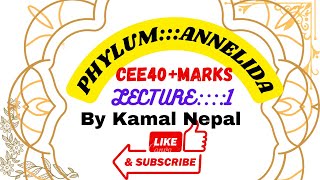 Phylum Annelida lecture1Cee zoology all lectures by Kamal sir [upl. by Zeidman]