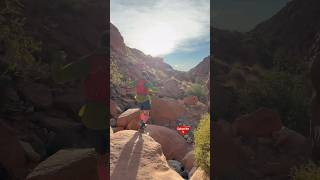 Fun running down Ash Canyon and jumping off boulders Calico Basin Red Rock Canyon NV shorts [upl. by Ashatan446]