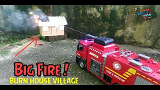 BIG Fire Burn The House Village  RC Fire Trucks  Huina 1562  Real Action [upl. by Marler]