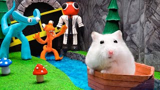 Hamster Trapped In Rainbow Friends Maze With New Monsters  Hamster Maze [upl. by Pickens]