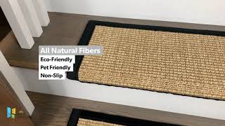 Desert Black Sisal Bullnose Carpet Stair Treads [upl. by Dent]