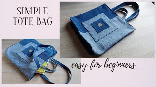 From old jeans to Cute Bag Easy and Quick Tote Bag sewing tutorial [upl. by Joe]