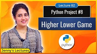 Python Project for beginners 8 Higher Lower Game  Complete Code  Python for Beginners lec82 [upl. by Nylidnam]