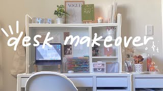 aesthetic desk makeover  organisation [upl. by Tacklind]