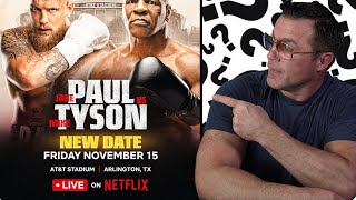 Mike Tyson vs Jake Paul RESCHEDULED [upl. by Errol]