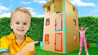 Giant Cardboard House  Funny Kids Adventures [upl. by Wilhelm]