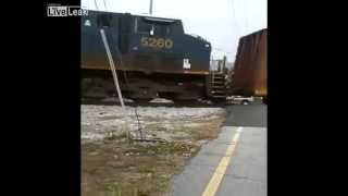 Train hits minivan [upl. by Algie]