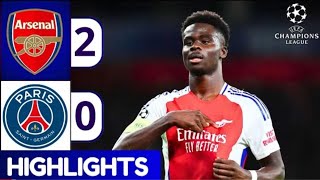 Arsenal vs PSG 20  Highlights amp Goals UEFA Champions League 2425 [upl. by Trudnak887]