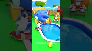 Sonic Installed Water Slide In His House 😄FunnyAnimation shorts blenderanimation [upl. by Okemak]