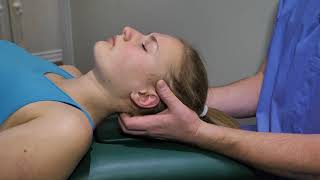 Osteopathic Technique Demo  SubOccipital Release Craniosacral Therapy [upl. by Ninazan]