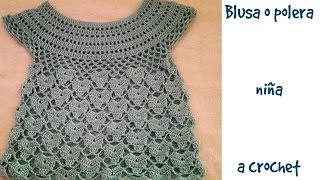 Blusa o polera niña a crochet parte 1ª [upl. by Silda]