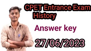 CPET ENTRANCE EXAM HistoryAnswer Key [upl. by Eetsirhc404]