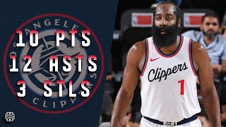 James Harden 10 pts 12 asts 3 stls vs Mavericks 2024 Preseason [upl. by Marcos]