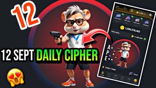 12 Sep Hamster Kombat Daily Cipher Today Daily Cipher Daily Cipher CodeChiffre Quotidien Hamster [upl. by Krenn]