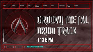 Groovy Metal Drum Track 113 BPM HQHD [upl. by Airdnola589]