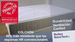 Colchón de espuma Bultex Nanotech gran PREMIO a la INNOVACIÓN 2017 [upl. by Silden]