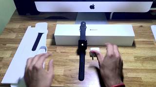 Unboxing  2017 Apple Watch Series 3  GPS  42mm Space Gray Aluminium Black Sport Band [upl. by Shem901]