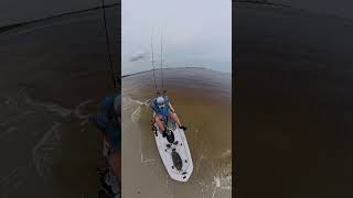 Beaching the Hobie Lynx Using Texas Power Paddle Motor [upl. by Anelra]